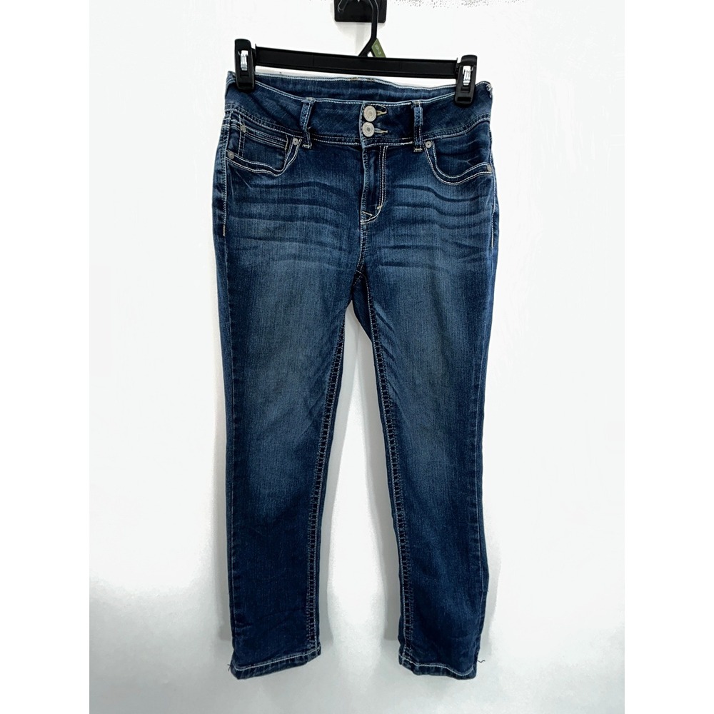 Wallflower Low Rise Crop Jeans Size 9 Dark Wash Y2K 2000s Americana Western